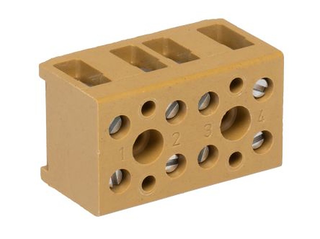 Weidmüller BK Series Terminal Strip, 4-Way, 12AWG, 22 AWG Wire, 32A