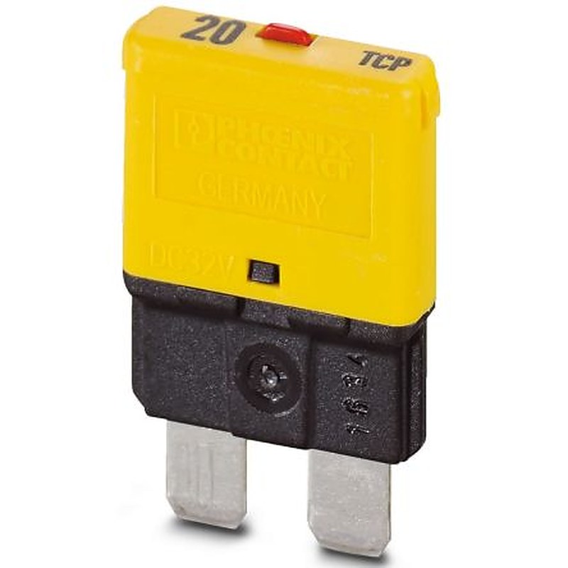 Phoenix Contact TCP 20/DC32V Thermal Circuit Breaker - 1-Pole, Base, 20A Current Rating, 150 A, 32V ac, 32 V dc