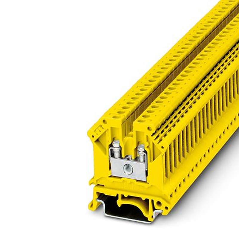 Phoenix Contact 0719126 UK3 N YE Series Feed Through Terminal Block Yellow, 0.2mm², 4 mm², 1-Level, Screw