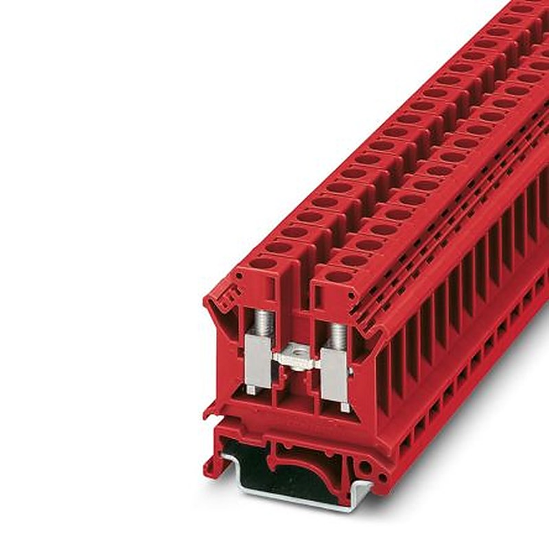 Phoenix Contact 0719223 UK 6 N RD Series Feed Through Terminal Block Red, 6mm², 1-Level, Screw