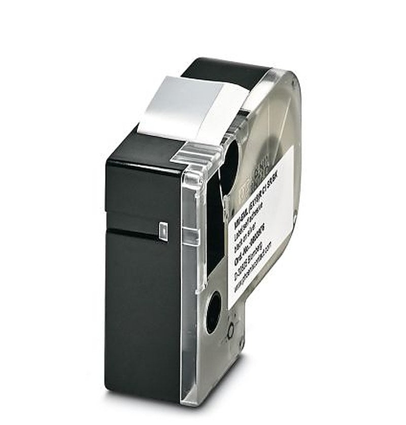 Phoenix Contact Black on Silver Label Printer Tape, 8 m Length, 18 mm Width, 8 m Label Length, 18 mm Label Width