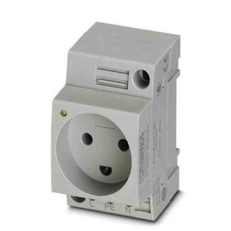 Phoenix Contact Denmark Mains Socket Grey, 16A, DIN Rail Polyamide, 250V, Screw