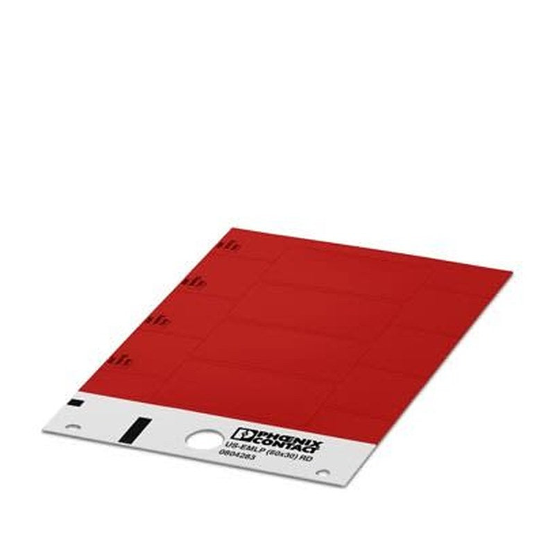 Phoenix Contact Red on Red Cable Labels, 30 mm Length, 60 mm Width, 30 mm Label Length, 60 mm Label Width