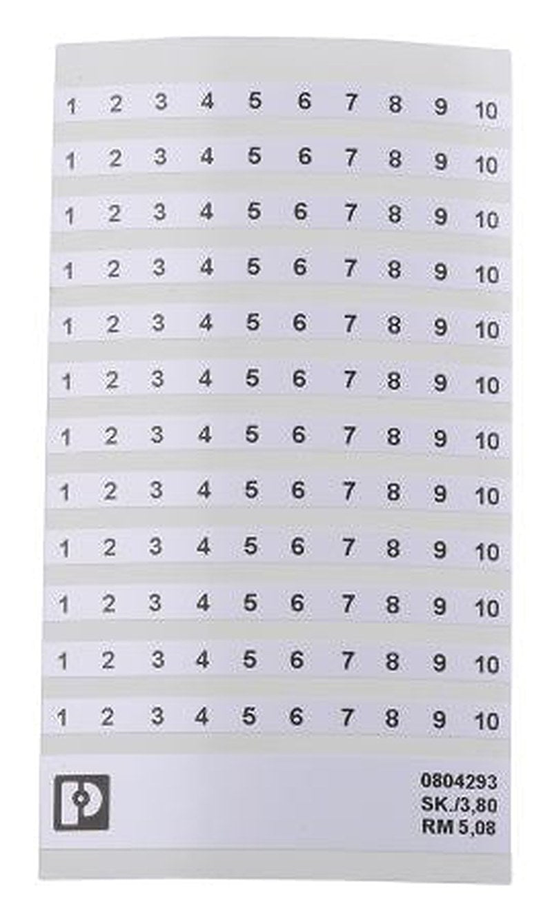 Phoenix Contact Polyester Marker Label for use with Terminal Block