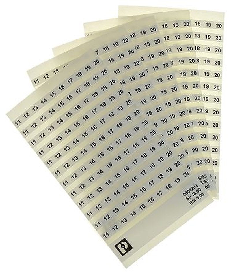 Phoenix Contact, SK 5.08/3.8 Polyester Marker Label for use with Terminal Block
