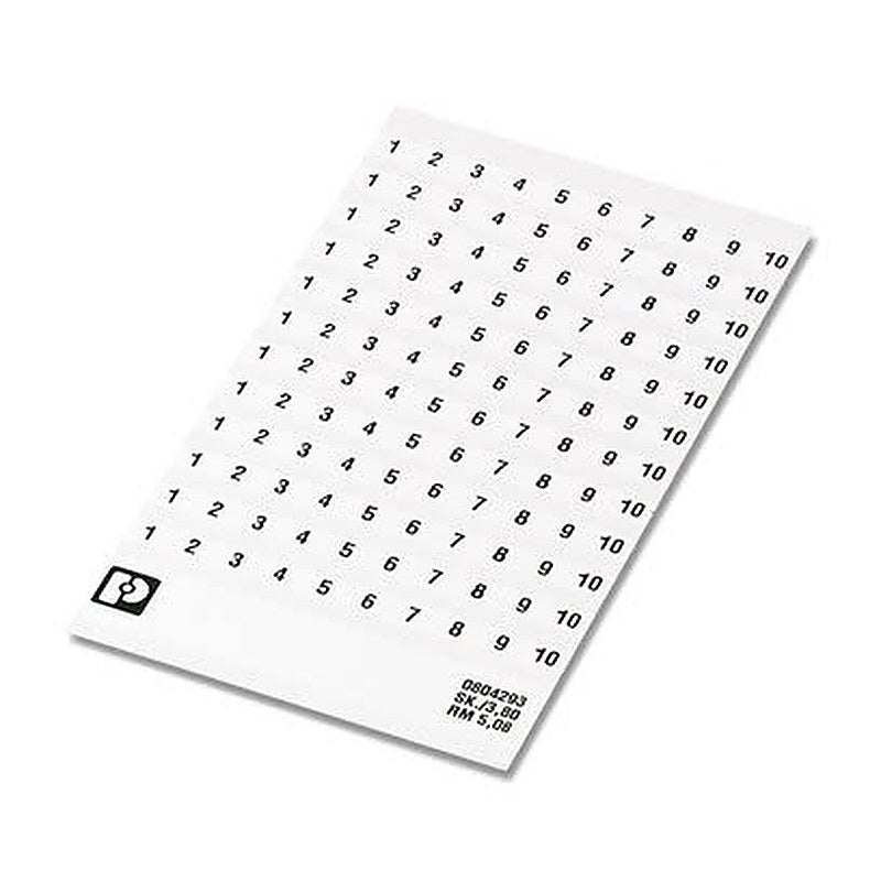 Phoenix Contact, SK Polyester Marker Card for use with Terminal Block