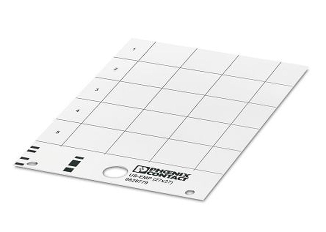 Phoenix Contact, US-EMP (27X27) Plastic Terminal Block Marker for use with Terminal Block