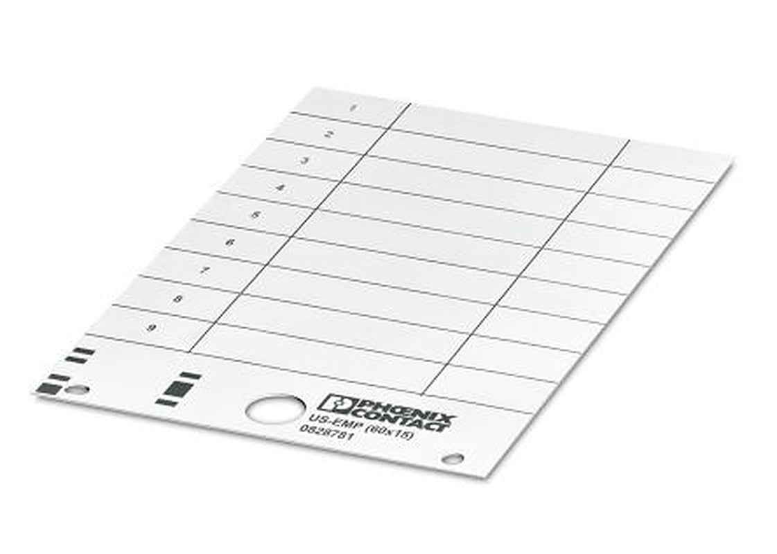 Phoenix Contact, US-EMP (60X15) Plastic Terminal Block Marker for use with Terminal Block