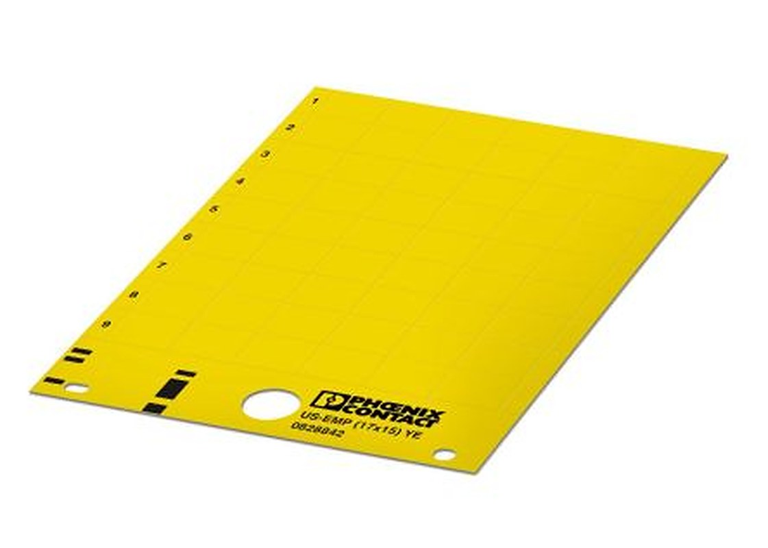 Phoenix Contact, US-EMP (17X15) YE Plastic Terminal Block Marker for use with Terminal Block