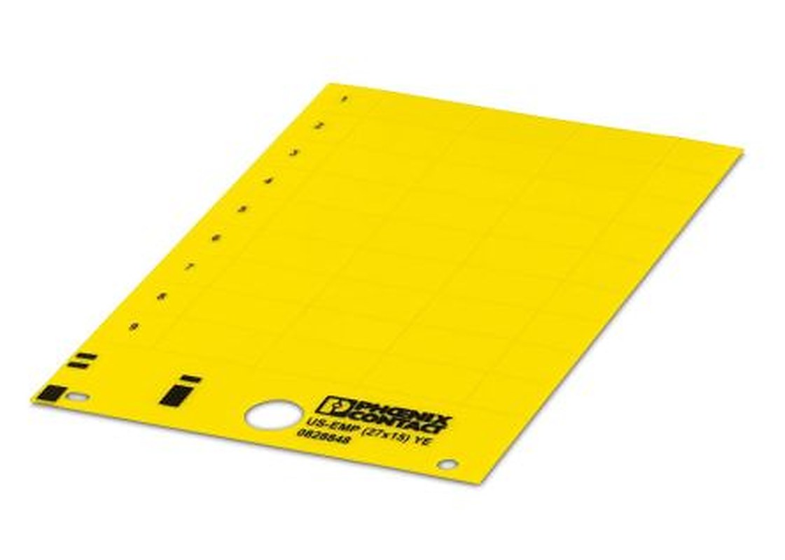 Phoenix Contact, US-EMP (27X15) YE Plastic Terminal Block Marker for use with Terminal Block