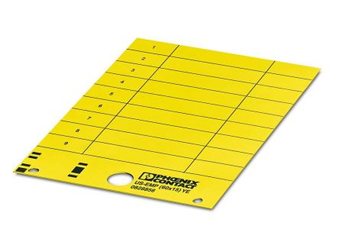 Phoenix Contact, US-EMP (60X15) YE Plastic Terminal Block Marker for use with Terminal Block
