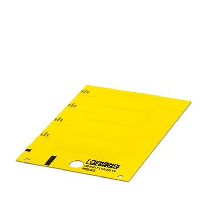 Phoenix Contact Yellow on Yellow Cable Labels, 30 mm Length, 60 mm Width, 30 mm Label Length, 60 mm Label Width
