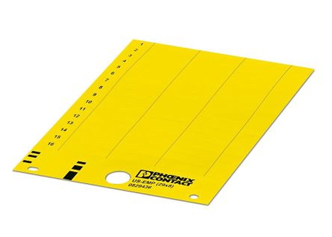 Phoenix Contact, US-EMP (29X8) YE Plastic Terminal Block Marker for use with Terminal Block
