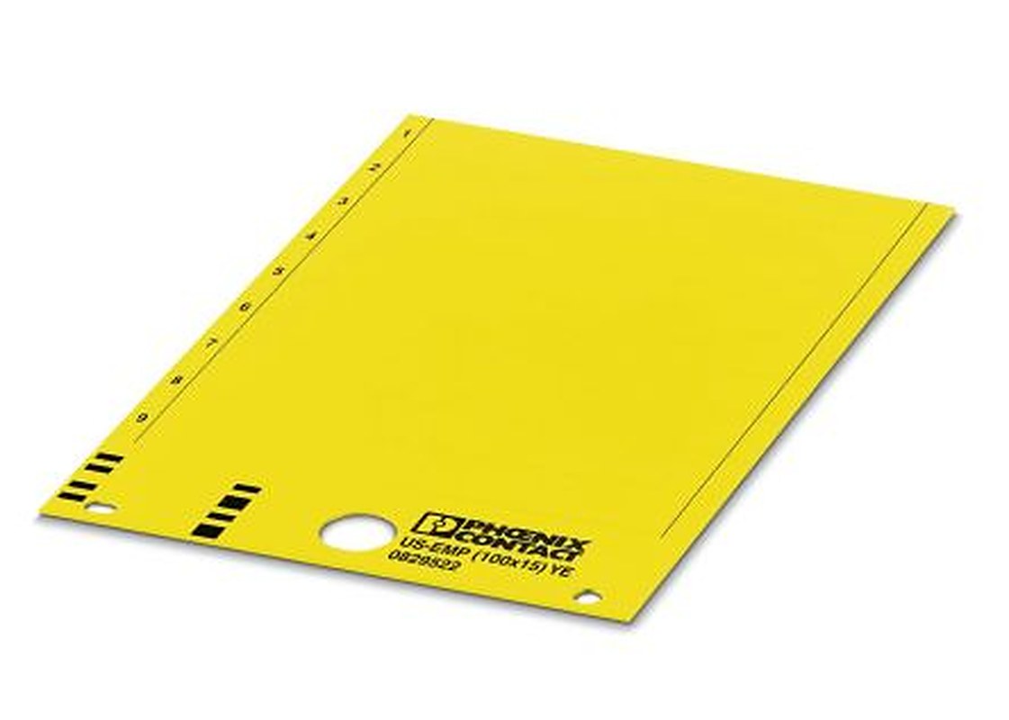 Phoenix Contact, US-EMP (100X15) YE Plastic Terminal Block Marker for use with Terminal Block