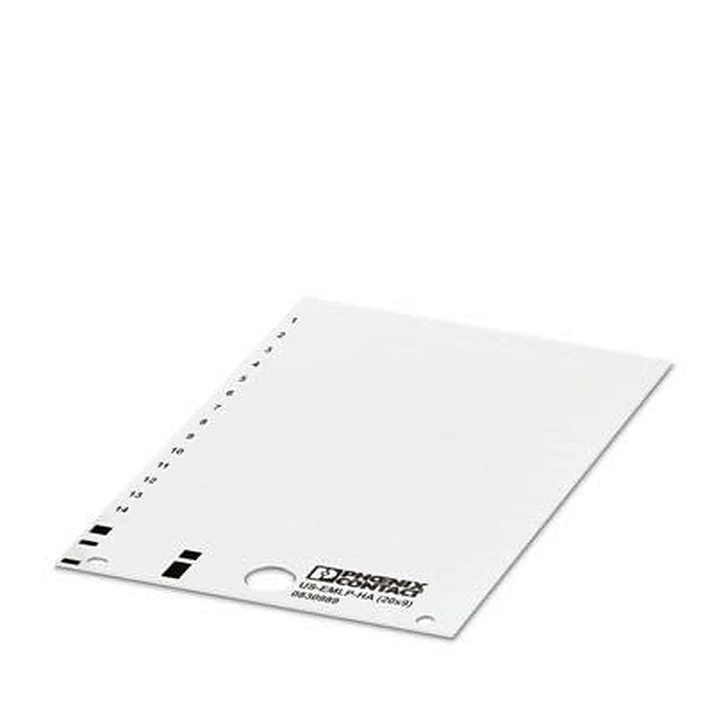 Phoenix Contact White on White Cable Labels, 9 mm Length, 20 mm Width, 9 mm Label Length, 20 mm Label Width