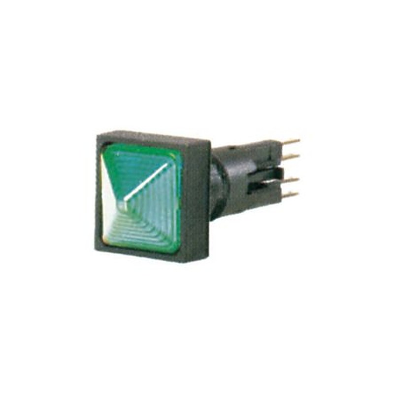 Eaton, RMQ16, Panel Mount Green LED Indicator, 16 mm Cutout, IP65, Square, 24V