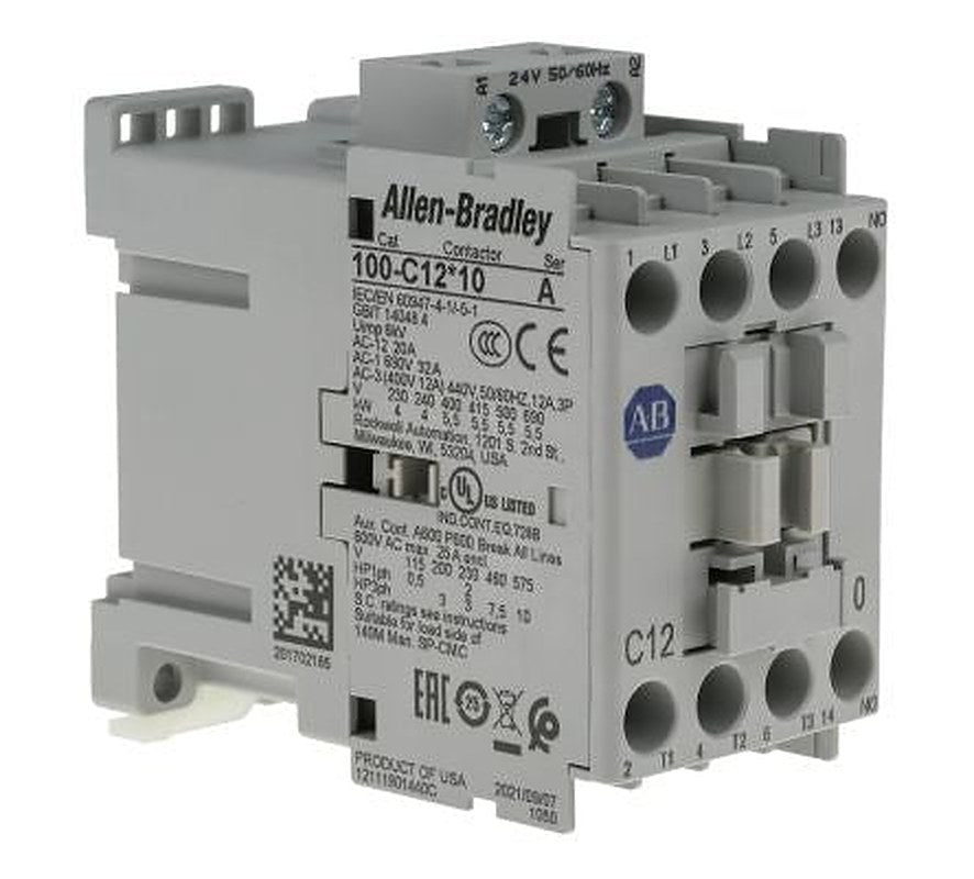 Allen Bradley 100C Contactor, 24V ac Coil, 3-Pole, 12 A, 5.5 kW 24V ac, 3 NO, 690V ac