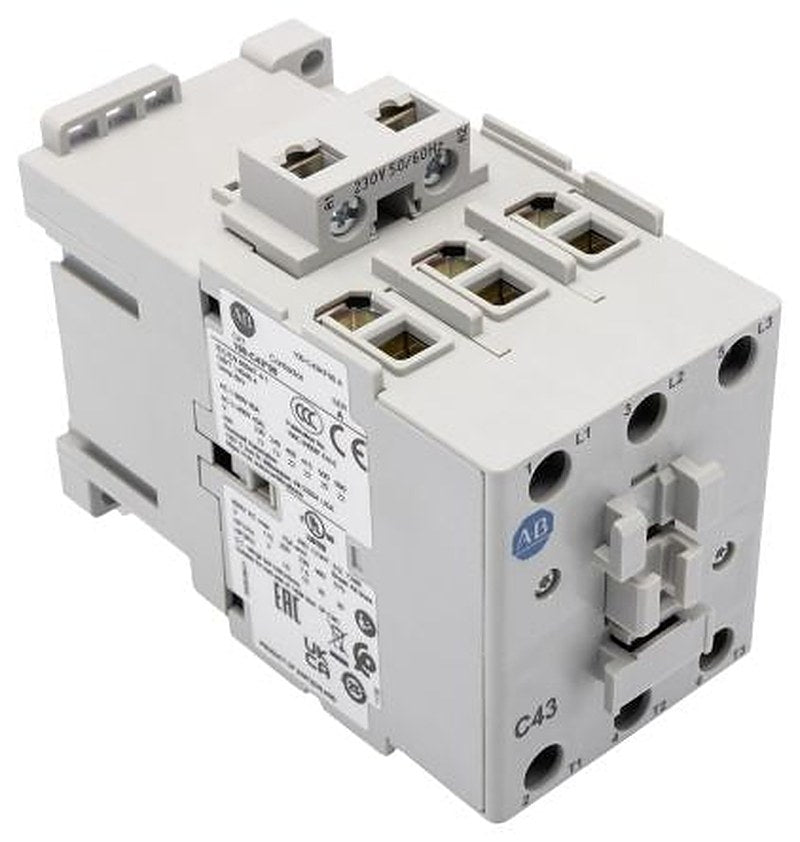 Allen Bradley 100C Contactor, 230V ac Coil, 3-Pole, 43 A, 22 kW 230V ac, 3 NO, 690V ac