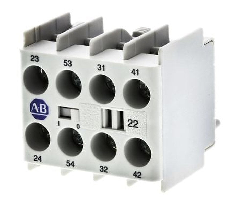 Allen Bradley Auxiliary Contact Block, 4 Contact, 2 NC/2 NO, 100K, Panel, 12 A, 100-KFC22