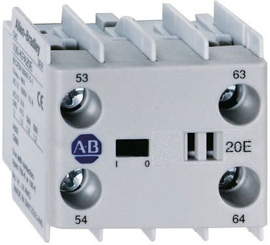 Allen Bradley Auxiliary Contact Block, 4 Contact, 4 NO, 100K, Snap-On, 12 A, 100-KFC40