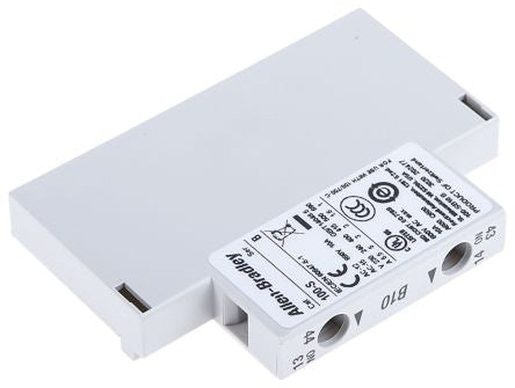 Allen Bradley Auxiliary Contact, 1 Contact, 1 NO, 100S, Panel, 10 A, 600V, 100-SB10
