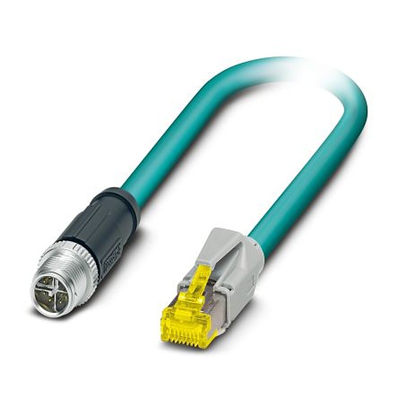 Phoenix Contact M12, RJ45, 300 mm Ethernet Cable Screened Polyurethane Sheath
