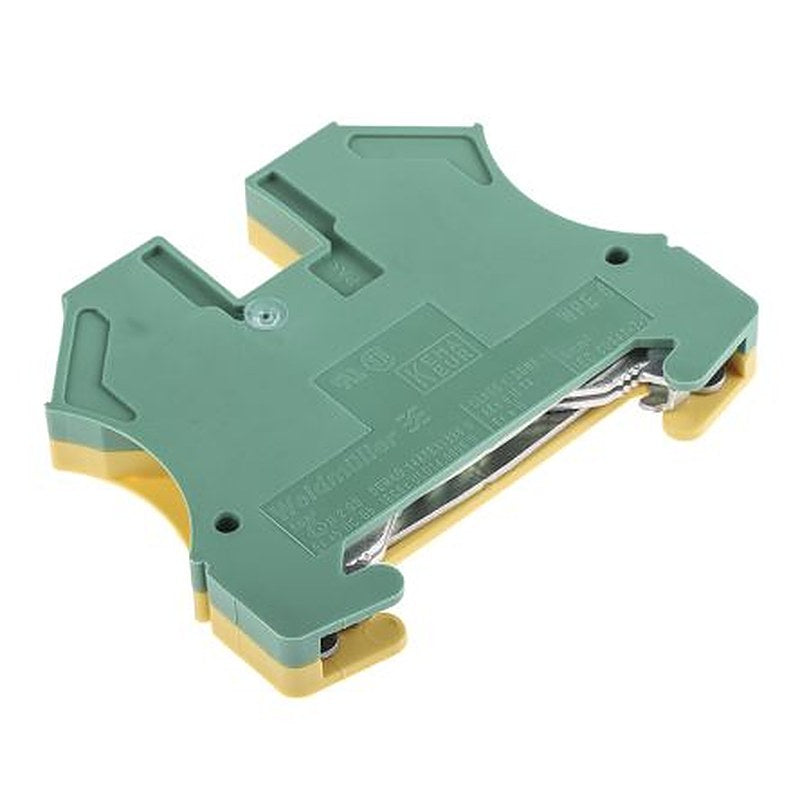 Weidmüller 1010200000 WPE Series Earth Block Yellow, Green, 0.5mm², 10 mm², 1-Level, Screw, ATEX