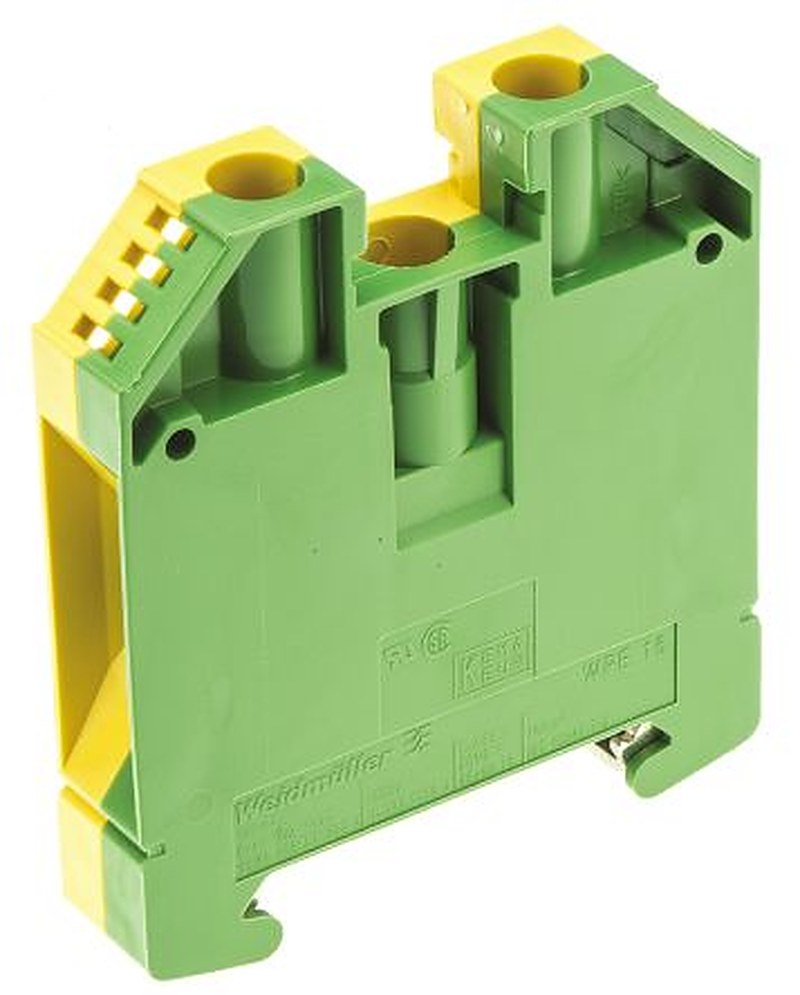 Weidmüller 2-Way WPE 16 Earth Terminal Block, 16mm², 14AWG, 6 AWG Wire, Screw, Wemid Housing, ATEX