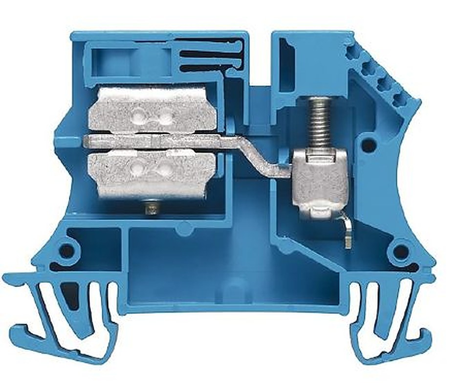 Weidmüller 1010880000 WNT Series DIN Rail Terminal Block Blue, 6mm², 1-Level, Busbar