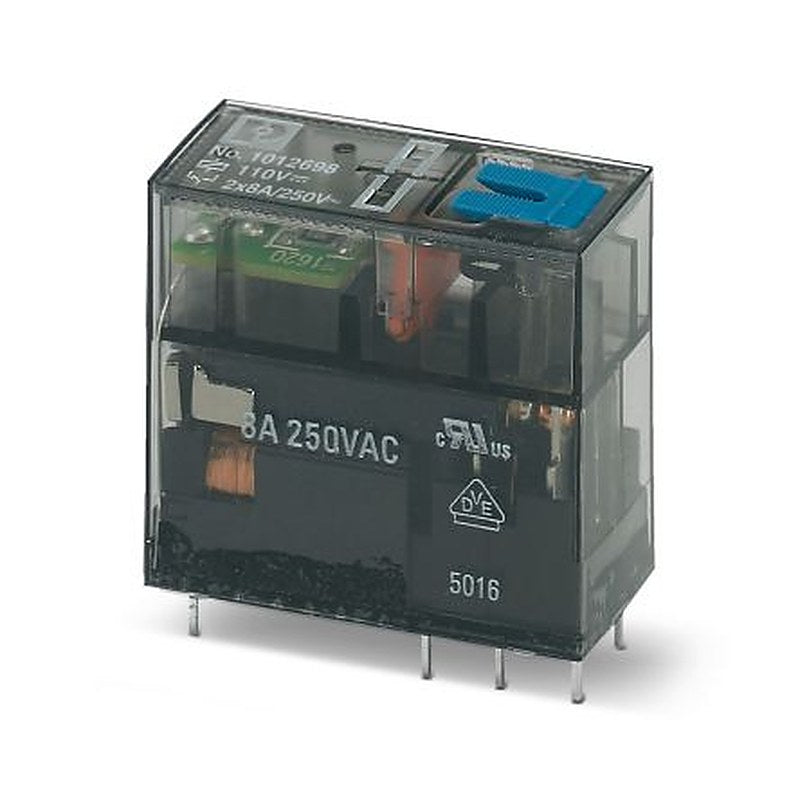 Phoenix Contact Plug-in Relay, 110V dc Coil, 10mA Switching Current, DPDT
