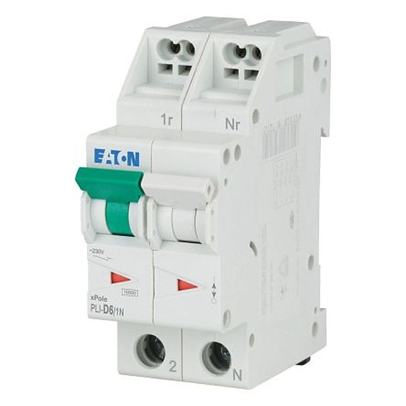 Eaton Eaton Moeller Miniature Circuit Breaker, 1-Pole, 6A, Type D, 230V ac AC, 48 V dc DC, 10 kA Breaking Capacity