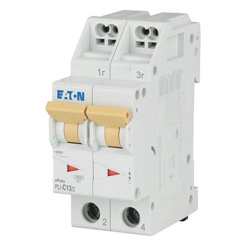 Eaton Eaton Moeller Miniature Circuit Breaker, 2-Pole, 13A, Type C, 400V ac AC, 48 V dc DC, 10 kA Breaking Capacity