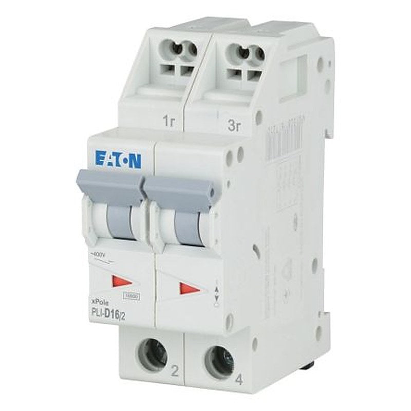 Eaton Eaton Moeller Miniature Circuit Breaker, 2-Pole, 16A, Type D, 400V ac AC, 48 V dc DC, 10 kA Breaking Capacity