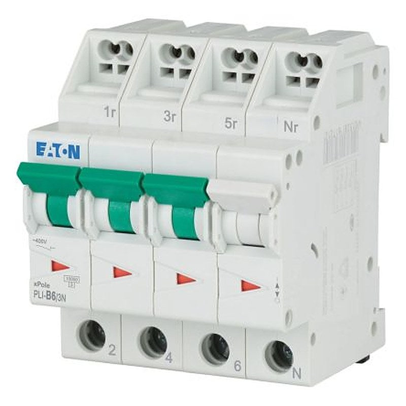 Eaton Eaton Moeller Miniature Circuit Breaker, 3-Pole, 6A, Type B, 400V ac AC, 10 kA Breaking Capacity