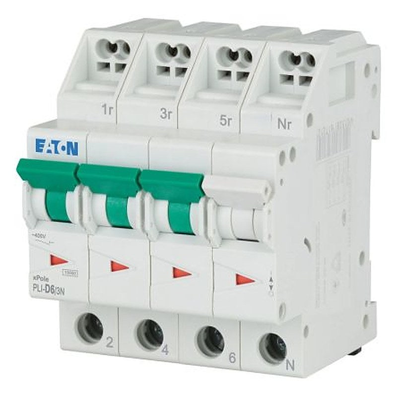 Eaton Eaton Moeller Miniature Circuit Breaker, 3-Pole, 6A, Type D, 400V ac AC, 48 V dc DC, 10 kA Breaking Capacity