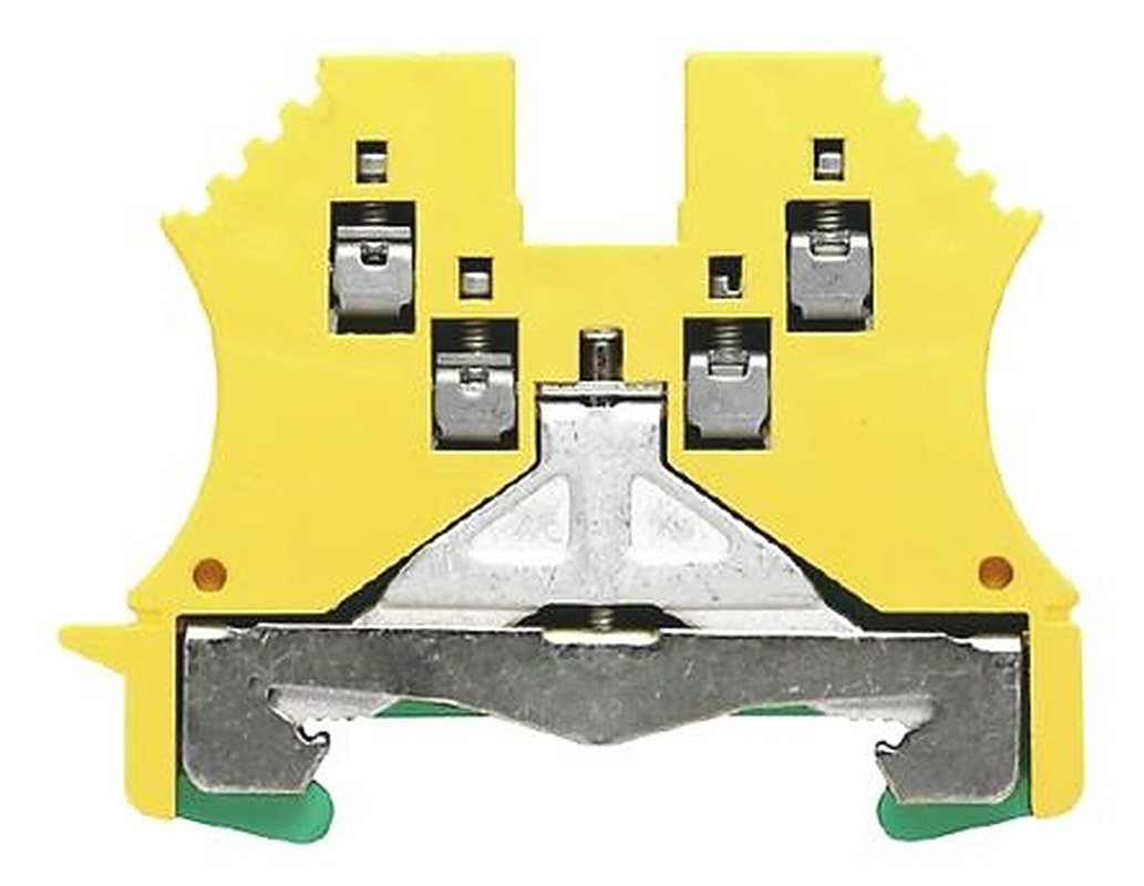 Weidmüller 1016500000 W Series DIN Rail Terminal Block Yellow, Green, 1.5mm², 1-Level, Screw
