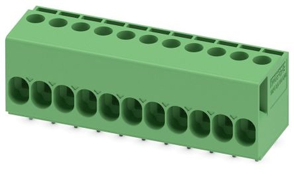 Phoenix Contact TDPT 2.5/ 11-SC-5.08 Series PCB Terminal Block, 11-Contact, 5.08 mm Pitch, Wave Soldering Mount, 1 Row