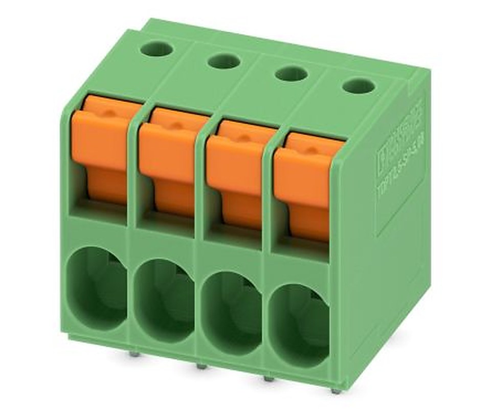 Phoenix Contact TDPT 2.5/ 4-SP-5.08 Series Straight Wave Soldering Mount PCB Terminal Block, 4 Contact(s), 5.08 mm