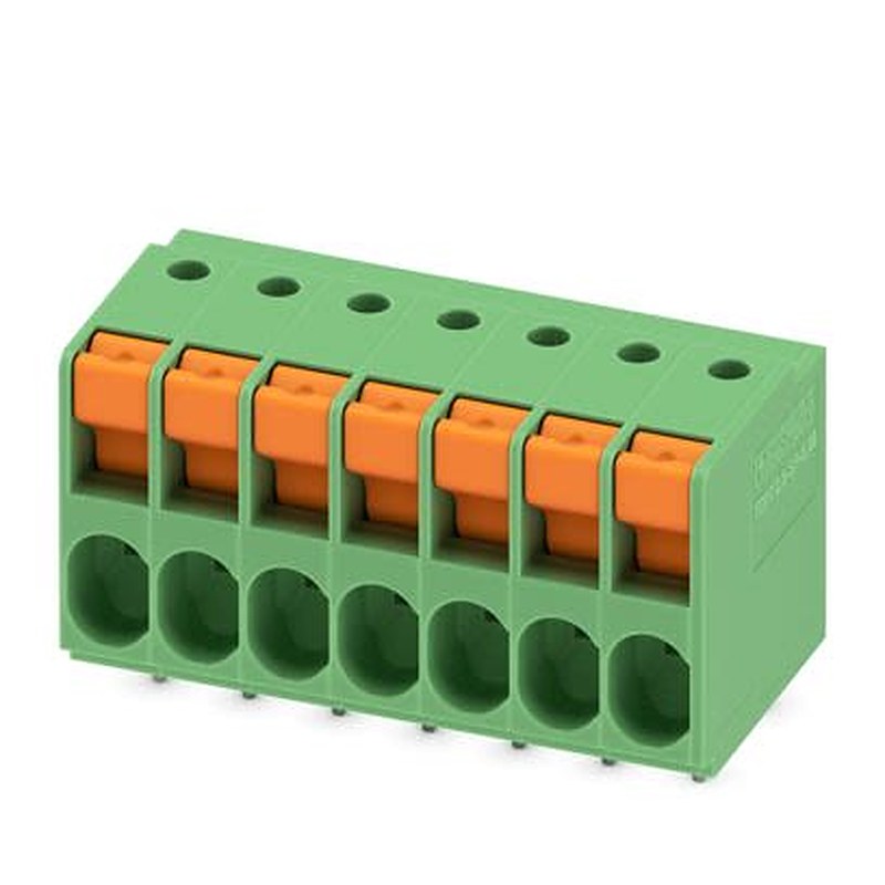 Phoenix Contact TDPT Series PCB Terminal Block, 7-Contact, 5.08 mm Pitch, Wave Soldering Mount, 1 Row