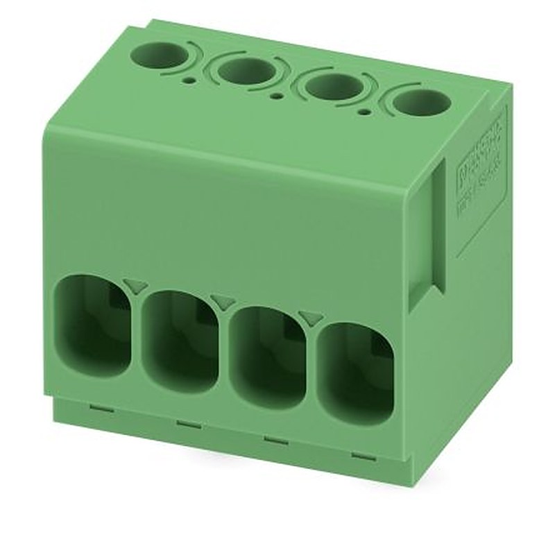 Phoenix Contact TDPT 4/ 4-SC-6.35-ZB Series Straight Wave Soldering Mount PCB Terminal Block, 4 Contact(s), 6.35 mm