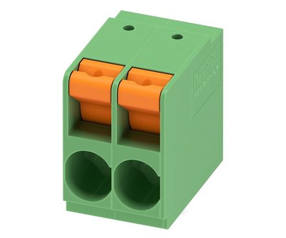 Phoenix Contact TDPT 16/ 2-SP-10.16-ZB Series PCB Terminal Block, 2-Contact, 10.16 mm Pitch, Wave Soldering Mount, 1 Row