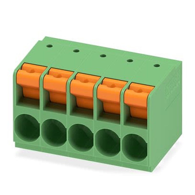 Phoenix Contact TDPT Series PCB Terminal Block, 5-Contact, 10.16 mm Pitch, Wave Soldering Mount, 1 Row
