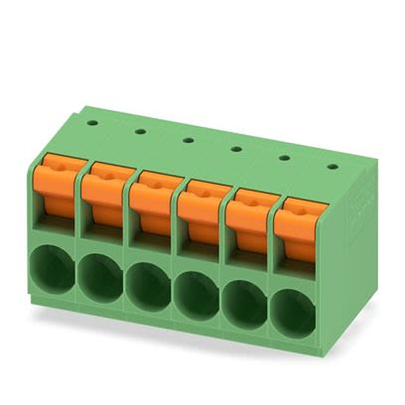 Phoenix Contact TDPT Series PCB Terminal Block, 6-Contact, 10.16 mm Pitch, Wave Soldering Mount, 1 Row