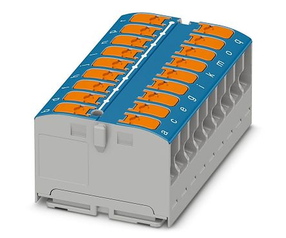Phoenix Contact Distribution Block, 18 Way, 450V, 24A, Blue
