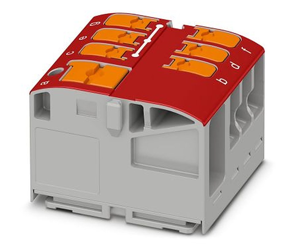 Phoenix Contact Distribution Block, 7 Way, 450V, 24A, Red