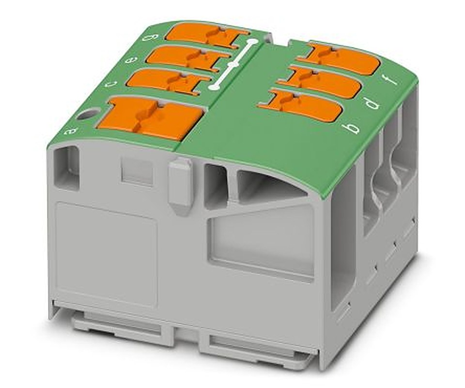 Phoenix Contact Distribution Block, 7 Way, 450V, 24A, Green