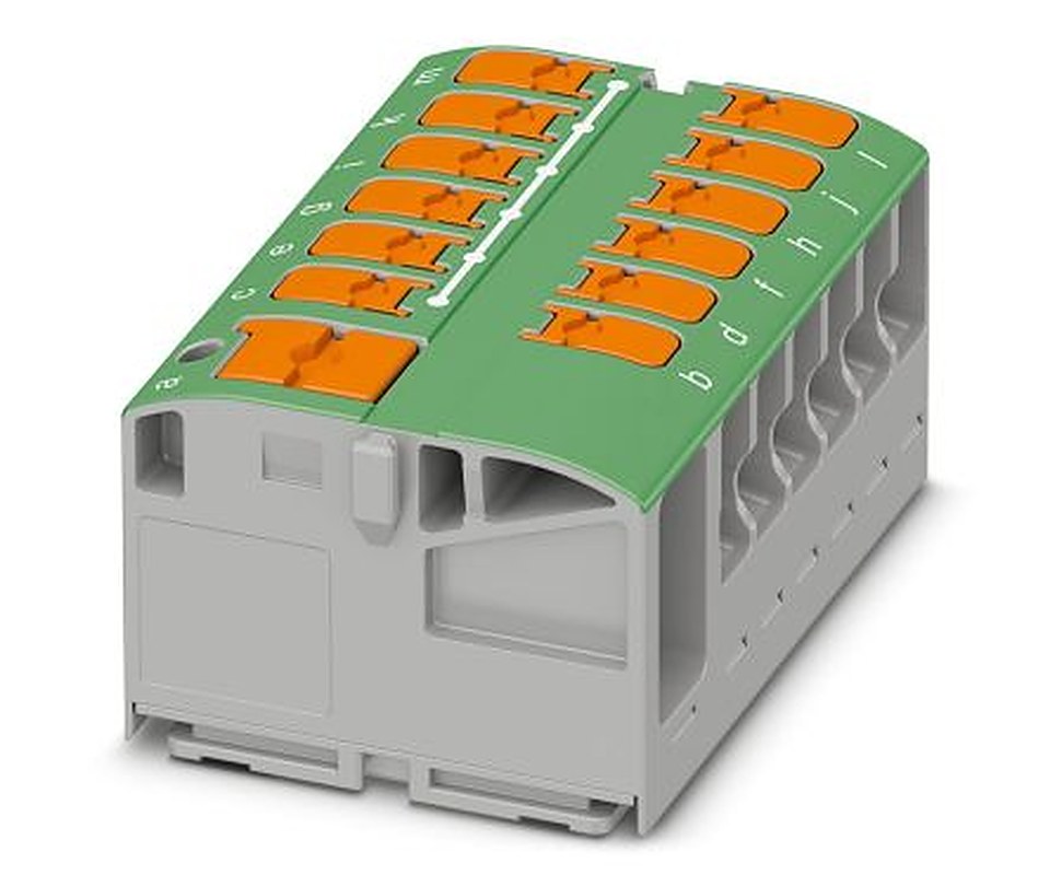 Phoenix Contact Distribution Block, 13 Way, 450V, 24A, Green