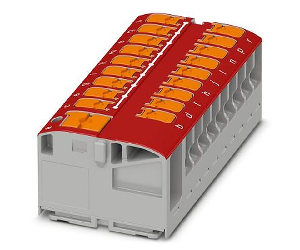 Phoenix Contact Distribution Block, 19 Way, 450V, 24A, Red