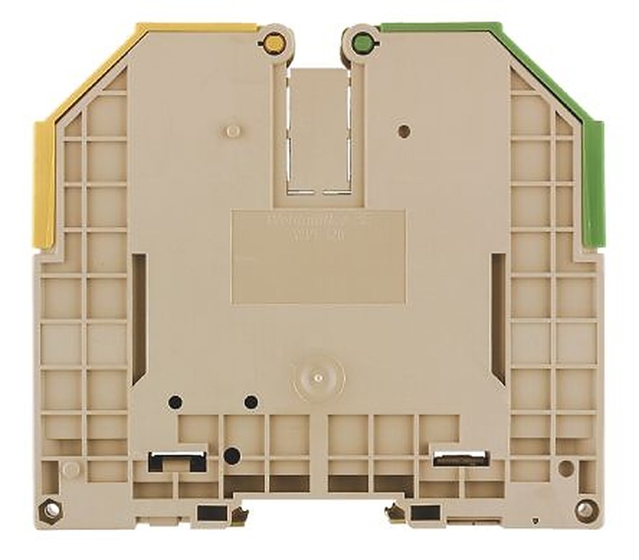 Weidmüller 1019700000 W Series DIN Rail Terminal Block Green, Yellow, 150mm², 35 mm², 1-Level, Screw
