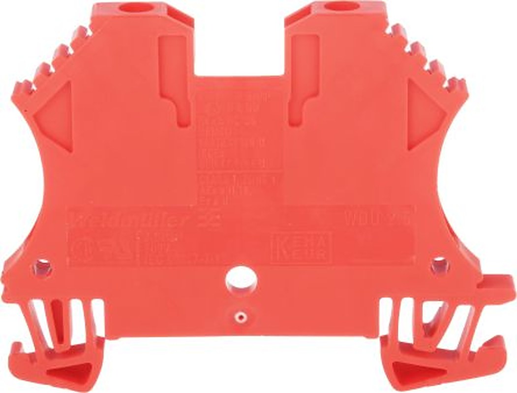 Weidmüller 1020040000 WDU Series Feed Through Terminal Block Red, 2.5mm², 1-Level, Screw, ATEX
